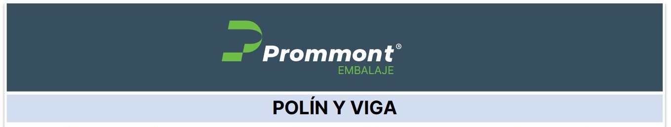 listado-polín-viga-pino Tabla con datos de medidas de polín y vigas.